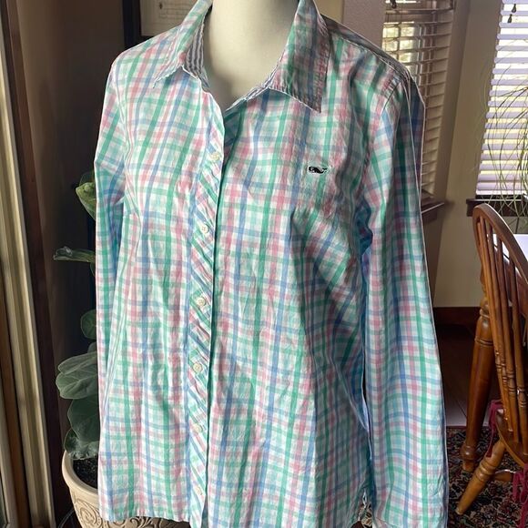 Vineyard Vines Palm Beach Plaid Chilmark Classic Button-Down Shirt - 10 - Picture 1 of 7